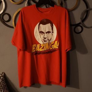 The Big Bang Theory Ripple Junction Sheldon Bazinga Red Short Sleeve T-Shirt XL